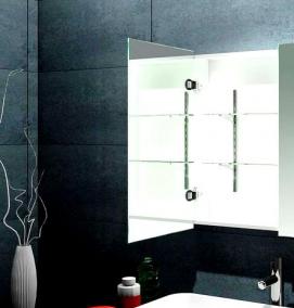 Зеркало в ванную со шкафчиком и подсветкой - тип 4
