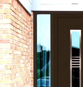 Железная входная дверь со стеклом - тип 2