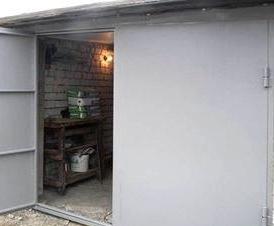 Железные распашные гаражные - вариант 2