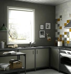 Желтая керамическая плитка - модель 4