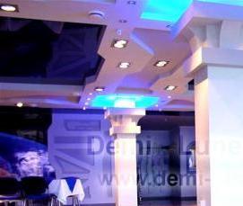 Золотистые натяжные потолки - модель 2