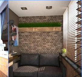 Отделка балкона «лофт»